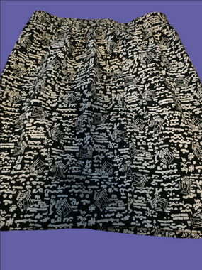 4/$67 Deal! Vintage Black and White Printed A-Line Skirt